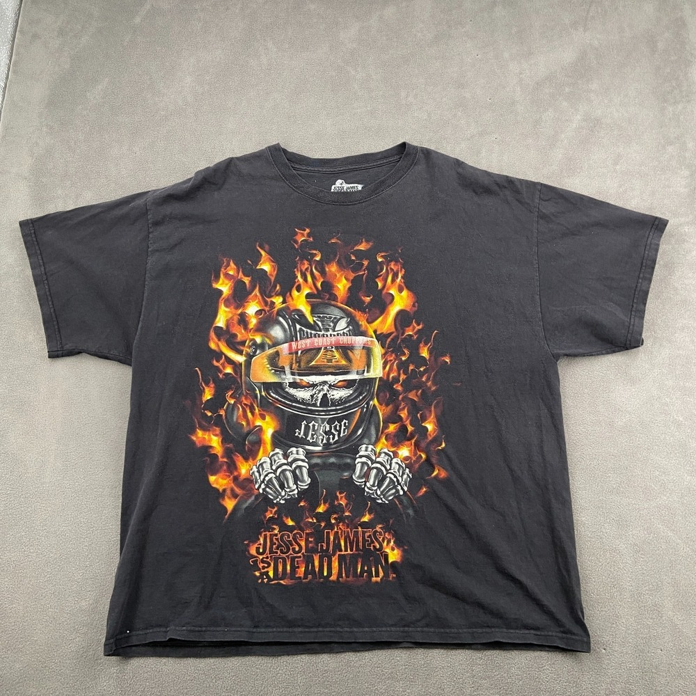 West Coast Choppers Jesse James Is A Dead Man T-Shirt Mens 2XL Black Graphic